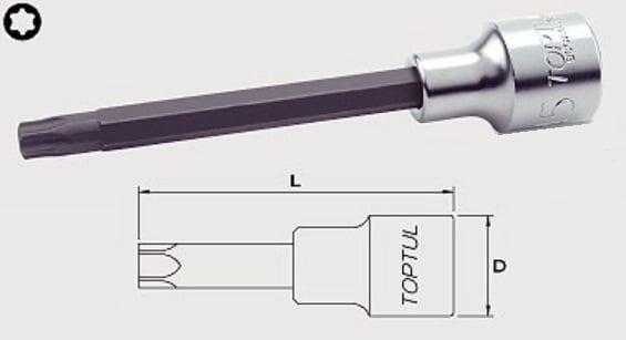BCGA1645 Toptul Головка с насадкой TORX T45 L120mm 1/2"