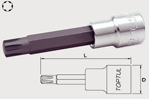 BCRA1613 Toptul Головка с насадкой RIBE M13x100mm 1/2"