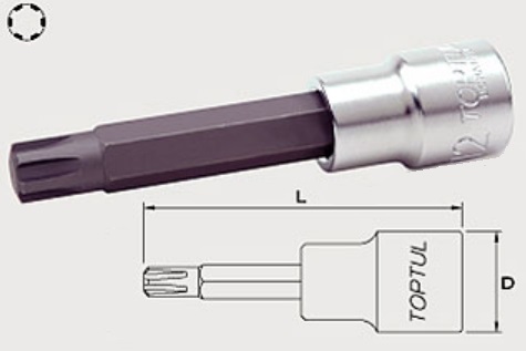 BCRA1616 Toptul Головка с насадкой RIBE M16x100mm 1/2"