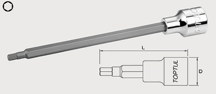 BCTA1605 Toptul Головка с насадкой HEX 5 мм, 1/2"