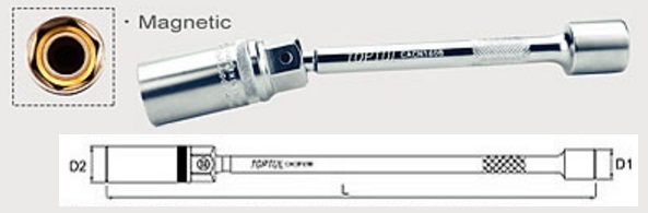 Toptul CACN1608 1/2 "Подовжувач ключа свічкового 21 мм CACN1608: Купити в Україні - Добра ціна на EXIST.UA!