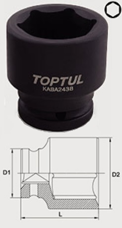 KABA2434 Toptul Головка торцевая ударная 3/4" 34мм