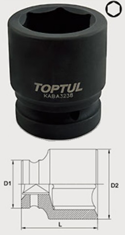Toptul KABA3280 Головка торцева ударна 1 "80мм KABA3280: Купити в Україні - Добра ціна на EXIST.UA!