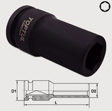 KABE2427 Toptul Головка ударна 6-гранна 27 мм, 3/4"