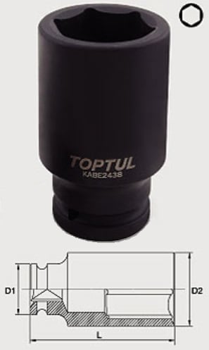 KABE2433 Toptul Головка ударна 6-гранна 33 мм, 3/4"