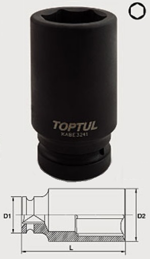 KABE3236 Toptul Головка ударная 6-гранная 36 мм, 1"