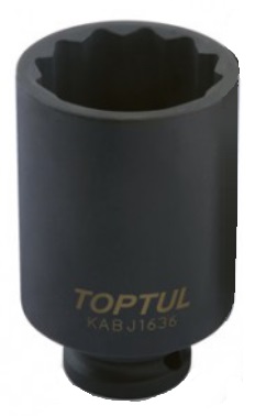 KABJ1636 Toptul Головка торцевая ударная длинная 1/2" 36мм 12-гр.
