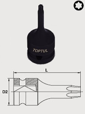 KADA1630 Toptul Головка ударная TORX T30, 1/2"