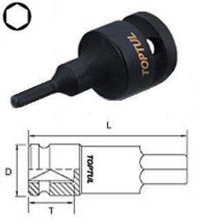 KADH1604 Toptul Головка ударная 1/2" HEX 4мм