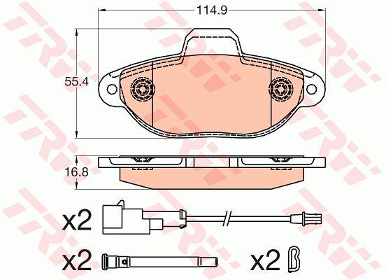 Гальмівні колодки TRW COTEC, комплект TRW GDB2041