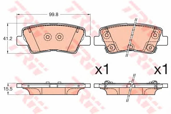 Тормозные колодки дисковые TRW COTEC, комплект TRW GDB3594