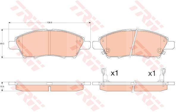 Тормозные колодки дисковые TRW COTEC, комплект TRW GDB3613