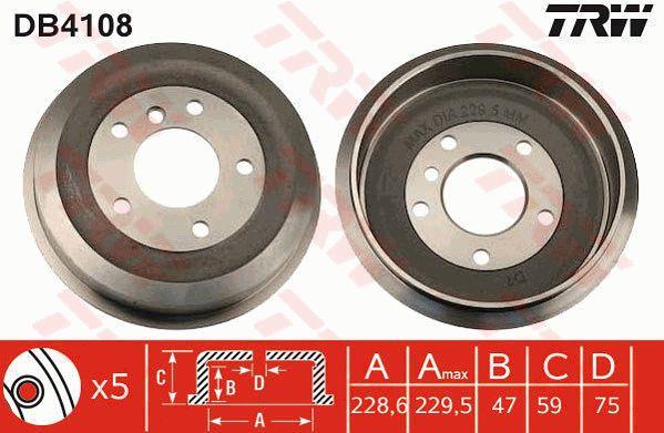 Тормозной барабан задний TRW DB4108