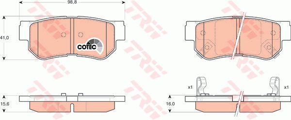 Тормозные колодки дисковые TRW COTEC, комплект TRW GDB3284