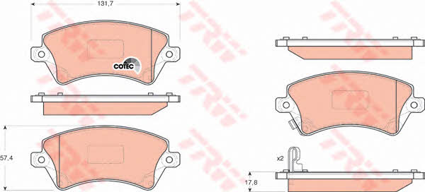 Тормозные колодки дисковые TRW COTEC, комплект TRW GDB3288