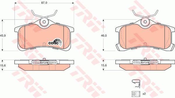 Тормозные колодки дисковые TRW COTEC, комплект TRW GDB3334