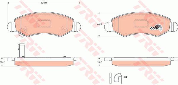 Тормозные колодки дисковые TRW COTEC, комплект TRW GDB3363