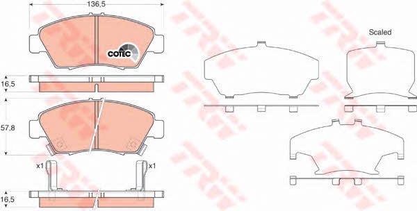 Тормозные колодки дисковые TRW COTEC, комплект TRW GDB3375
