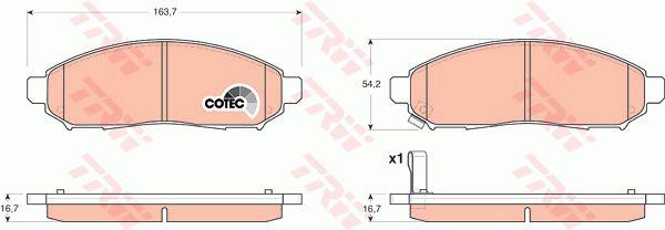 Тормозные колодки дисковые TRW COTEC, комплект TRW GDB3404