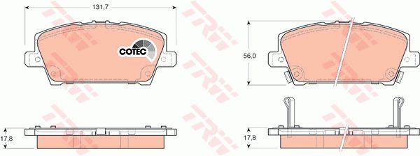 Тормозные колодки дисковые TRW COTEC, комплект TRW GDB3407