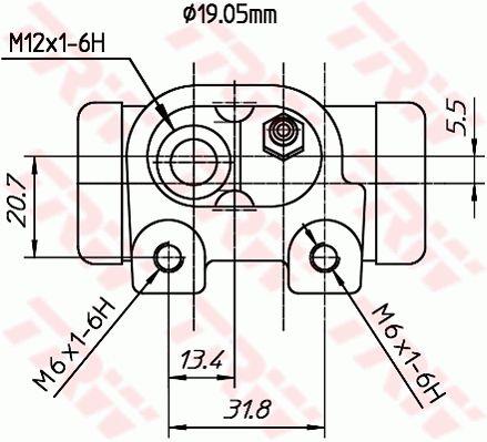 Цилиндр тормозной, колесный TRW BWD307T