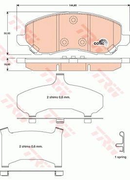 Тормозные колодки дисковые TRW COTEC, комплект TRW GDB4142