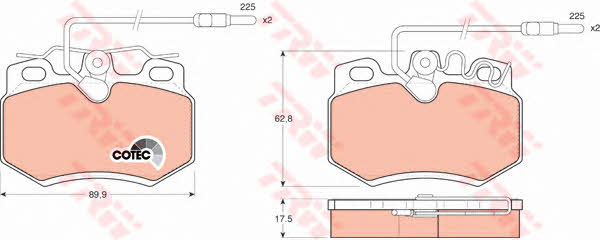 Гальмівні колодки TRW COTEC, комплект TRW GDB446