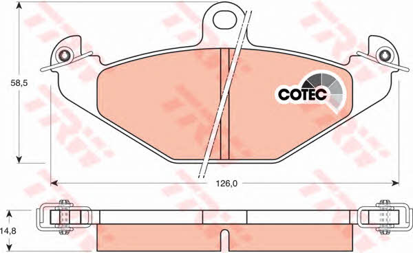 Тормозные колодки дисковые TRW COTEC, комплект TRW GDB1041