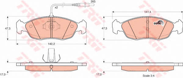 Гальмівні колодки TRW COTEC, комплект TRW GDB1104