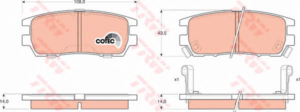 Тормозные колодки дисковые TRW COTEC, комплект TRW GDB1127