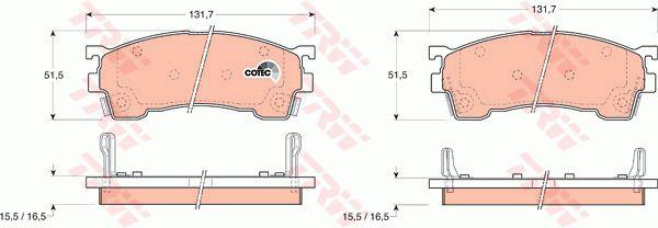 Тормозные колодки дисковые TRW COTEC, комплект TRW GDB1139