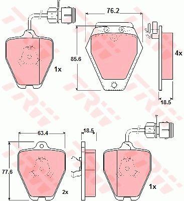 Гальмівні колодки TRW COTEC, комплект TRW GDB1162