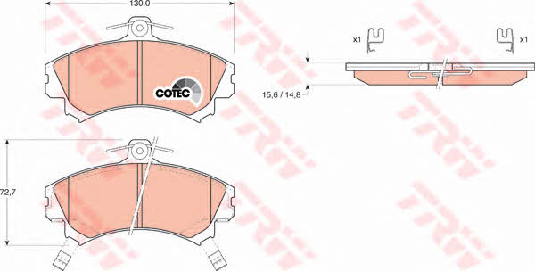 Тормозные колодки дисковые TRW COTEC, комплект TRW GDB1198