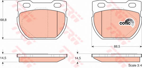 Тормозные колодки дисковые TRW COTEC, комплект TRW GDB1209