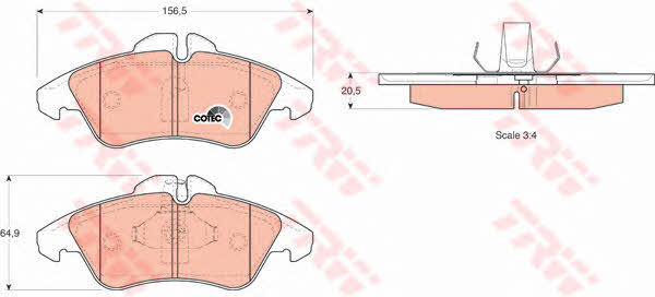 Тормозные колодки дисковые TRW COTEC, комплект TRW GDB1220