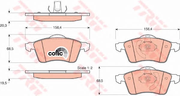 Тормозные колодки дисковые TRW COTEC, комплект TRW GDB1282