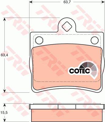 Тормозные колодки дисковые TRW COTEC, комплект TRW GDB1283