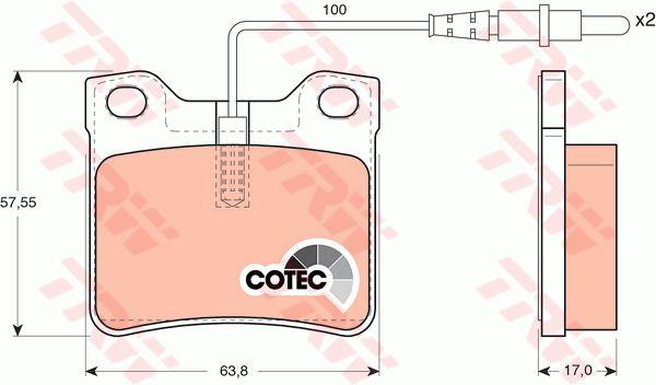 Гальмівні колодки TRW COTEC, комплект TRW GDB1289