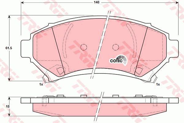 Тормозные колодки дисковые TRW COTEC, комплект TRW GDB1308