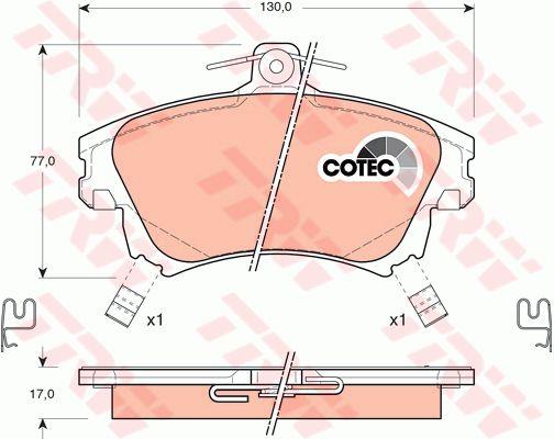Тормозные колодки дисковые TRW COTEC, комплект TRW GDB1313