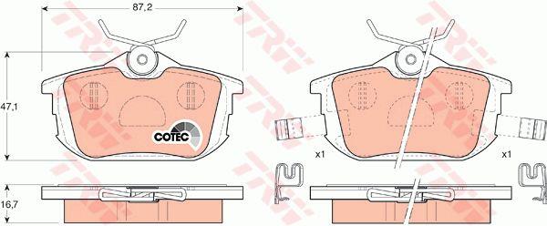 Тормозные колодки дисковые TRW COTEC, комплект TRW GDB1314