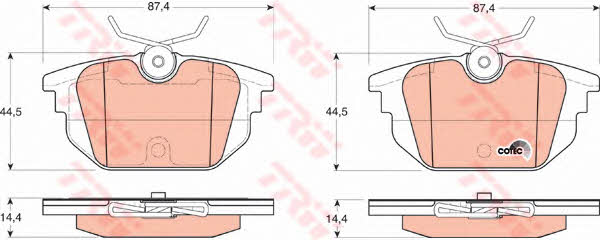 Тормозные колодки дисковые TRW COTEC, комплект TRW GDB1333