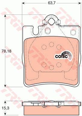 Тормозные колодки дисковые TRW COTEC, комплект TRW GDB1334
