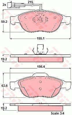 Гальмівні колодки TRW COTEC, комплект TRW GDB1337