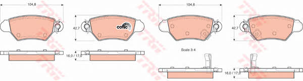 Тормозные колодки дисковые TRW COTEC, комплект TRW GDB1352