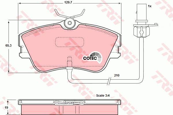 Гальмівні колодки TRW COTEC, комплект TRW GDB1367