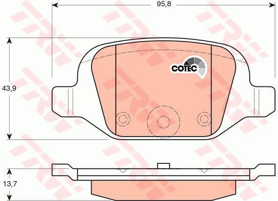 Тормозные колодки дисковые TRW COTEC, комплект TRW GDB1384