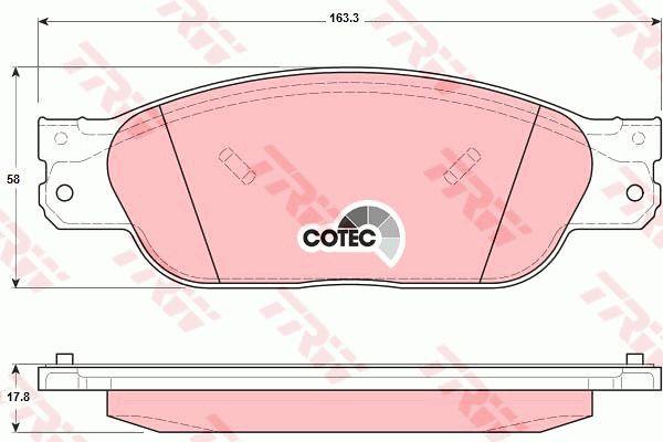 Тормозные колодки дисковые TRW COTEC, комплект TRW GDB1401