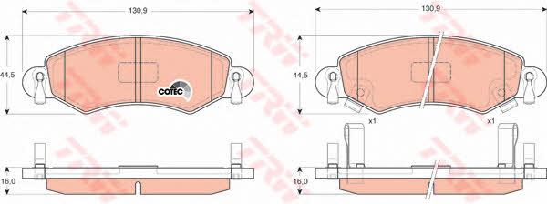 Гальмівні колодки TRW COTEC, комплект TRW GDB1420