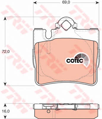 Тормозные колодки дисковые TRW COTEC, комплект TRW GDB1455